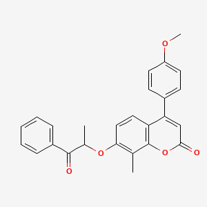 molecular formula C26H22O5 B3958313 4-(4-methoxyphenyl)-8-methyl-7-(1-methyl-2-oxo-2-phenylethoxy)-2H-chromen-2-one CAS No. 6629-84-1
