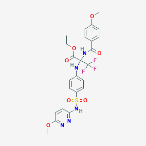 Ethyl 3,3,3-trifluoro-2-[(4-methoxybenzoyl)amino]-2-(4-{[(6-methoxy-3-pyridazinyl)amino]sulfonyl}anilino)propanoate