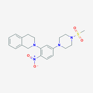 molecular formula C20H24N4O4S B3958343 2-{5-[4-(methylsulfonyl)-1-piperazinyl]-2-nitrophenyl}-1,2,3,4-tetrahydroisoquinoline 