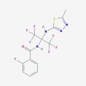 2-fluoro-N-[2,2,2-trifluoro-1-[(5-methyl-1,3,4-thiadiazol-2-yl)amino]-1-(trifluoromethyl)ethyl]benzamide
