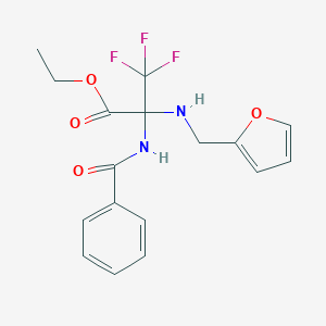 molecular formula C17H17F3N2O4 B395836 Ethyl 2-(benzoylamino)-3,3,3-trifluoro-2-[(2-furylmethyl)amino]propanoate 