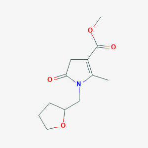 molecular formula C12H17NO4 B3958362 methyl 2-methyl-5-oxo-1-(tetrahydro-2-furanylmethyl)-4,5-dihydro-1H-pyrrole-3-carboxylate 