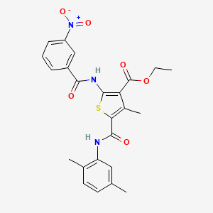 molecular formula C24H23N3O6S B3958387 ethyl 5-{[(2,5-dimethylphenyl)amino]carbonyl}-4-methyl-2-[(3-nitrobenzoyl)amino]-3-thiophenecarboxylate 