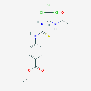 molecular formula C14H16Cl3N3O3S B3958393 ethyl 4-[({[1-(acetylamino)-2,2,2-trichloroethyl]amino}carbonothioyl)amino]benzoate 