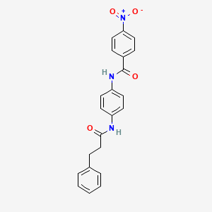 molecular formula C22H19N3O4 B3958401 4-nitro-N-{4-[(3-phenylpropanoyl)amino]phenyl}benzamide 