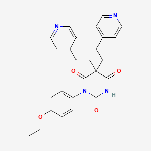 molecular formula C26H26N4O4 B3958410 1-(4-ethoxyphenyl)-5,5-bis[2-(4-pyridinyl)ethyl]-2,4,6(1H,3H,5H)-pyrimidinetrione 