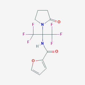 molecular formula C12H10F6N2O3 B395843 N-[1,1,1,3,3,3-hexafluoro-2-(2-oxopyrrolidin-1-yl)propan-2-yl]furan-2-carboxamide 