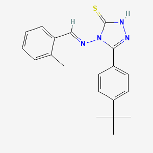 molecular formula C20H22N4S B3958430 5-(4-tert-butylphenyl)-4-[(2-methylbenzylidene)amino]-4H-1,2,4-triazole-3-thiol 
