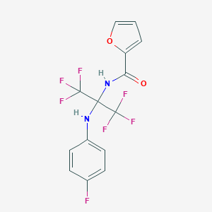 molecular formula C14H9F7N2O2 B395847 N-[2,2,2-trifluoro-1-(4-fluoroanilino)-1-(trifluoromethyl)ethyl]-2-furamide 