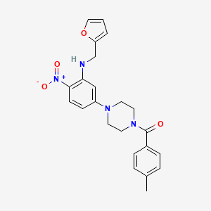 molecular formula C23H24N4O4 B3958478 (2-furylmethyl){5-[4-(4-methylbenzoyl)-1-piperazinyl]-2-nitrophenyl}amine 