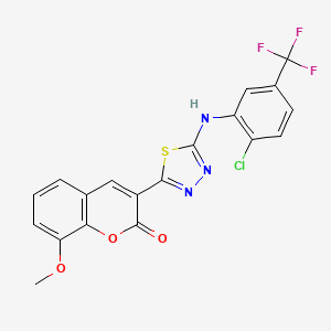 3-(5-{[2-chloro-5-(trifluoromethyl)phenyl]amino}-1,3,4-thiadiazol-2-yl)-8-methoxy-2H-chromen-2-one