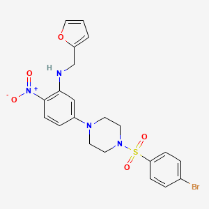 molecular formula C21H21BrN4O5S B3958501 (5-{4-[(4-bromophenyl)sulfonyl]-1-piperazinyl}-2-nitrophenyl)(2-furylmethyl)amine 