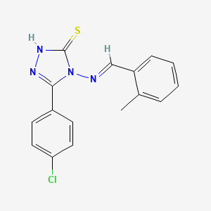 molecular formula C16H13ClN4S B3958503 5-(4-chlorophenyl)-4-[(2-methylbenzylidene)amino]-4H-1,2,4-triazole-3-thiol 