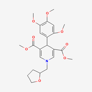 molecular formula C23H29NO8 B3958564 dimethyl 1-(tetrahydro-2-furanylmethyl)-4-(2,4,5-trimethoxyphenyl)-1,4-dihydro-3,5-pyridinedicarboxylate 