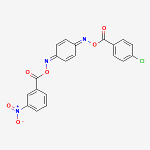 molecular formula C20H12ClN3O6 B3958566 benzo-1,4-quinone O-(4-chlorobenzoyl)oxime O-(3-nitrobenzoyl)oxime 