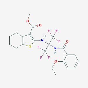 Methyl 2-{[1-[(2-ethoxybenzoyl)amino]-2,2,2-trifluoro-1-(trifluoromethyl)ethyl]amino}-4,5,6,7-tetrahydro-1-benzothiophene-3-carboxylate