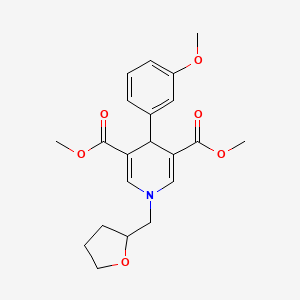 molecular formula C21H25NO6 B3958570 dimethyl 4-(3-methoxyphenyl)-1-(tetrahydro-2-furanylmethyl)-1,4-dihydro-3,5-pyridinedicarboxylate 