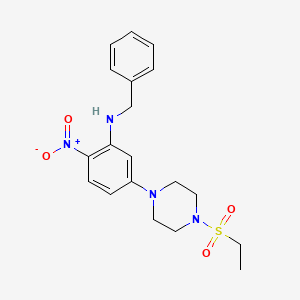 molecular formula C19H24N4O4S B3958577 N-benzyl-5-[4-(ethylsulfonyl)-1-piperazinyl]-2-nitroaniline 
