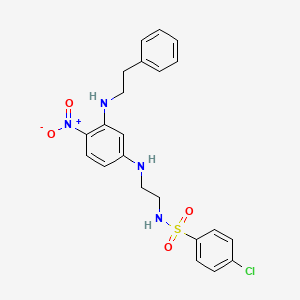 molecular formula C22H23ClN4O4S B3958579 4-chloro-N-[2-({4-nitro-3-[(2-phenylethyl)amino]phenyl}amino)ethyl]benzenesulfonamide 