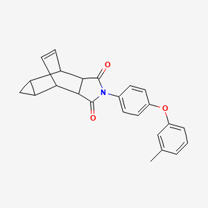 molecular formula C24H21NO3 B3958587 4-[4-(3-methylphenoxy)phenyl]-4-azatetracyclo[5.3.2.0~2,6~.0~8,10~]dodec-11-ene-3,5-dione 