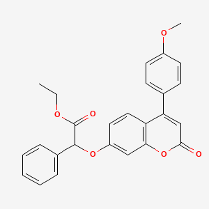 molecular formula C26H22O6 B3958641 ethyl {[4-(4-methoxyphenyl)-2-oxo-2H-chromen-7-yl]oxy}(phenyl)acetate 