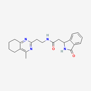 molecular formula C21H24N4O2 B3958650 N-[2-(4-methyl-5,6,7,8-tetrahydroquinazolin-2-yl)ethyl]-2-(3-oxo-2,3-dihydro-1H-isoindol-1-yl)acetamide 
