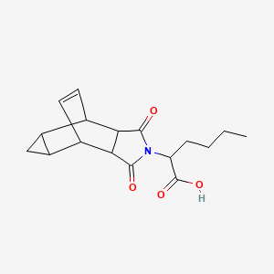 2-(3,5-dioxo-4-azatetracyclo[5.3.2.0~2,6~.0~8,10~]dodec-11-en-4-yl)hexanoic acid