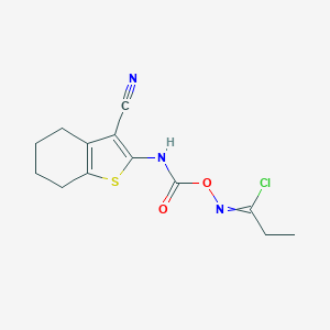 N-({[(3-cyano-4,5,6,7-tetrahydro-1-benzothiophen-2-yl)amino]carbonyl}oxy)propanimidoylchloride