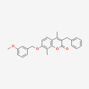 molecular formula C26H24O4 B3958670 3-benzyl-7-[(3-methoxybenzyl)oxy]-4,8-dimethyl-2H-chromen-2-one 