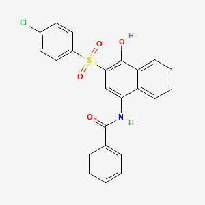 molecular formula C23H16ClNO4S B3958684 N-{3-[(4-chlorophenyl)sulfonyl]-4-hydroxy-1-naphthyl}benzamide 