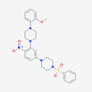 1-{5-[4-(BENZENESULFONYL)PIPERAZIN-1-YL]-2-NITROPHENYL}-4-(2-METHOXYPHENYL)PIPERAZINE