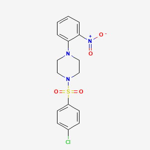 molecular formula C16H16ClN3O4S B3958699 1-[(4-chlorophenyl)sulfonyl]-4-(2-nitrophenyl)piperazine 