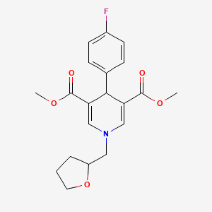 molecular formula C20H22FNO5 B3958703 dimethyl 4-(4-fluorophenyl)-1-(tetrahydro-2-furanylmethyl)-1,4-dihydro-3,5-pyridinedicarboxylate 