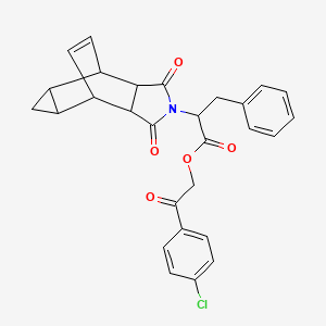 2-(4-chlorophenyl)-2-oxoethyl 2-(1,3-dioxooctahydro-4,6-ethenocyclopropa[f]isoindol-2(1H)-yl)-3-phenylpropanoate