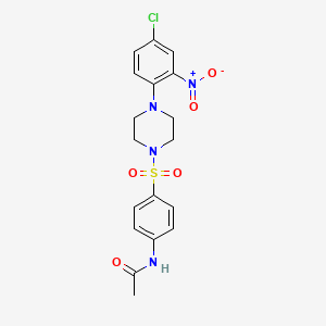 molecular formula C18H19ClN4O5S B3958717 N-(4-{[4-(4-chloro-2-nitrophenyl)-1-piperazinyl]sulfonyl}phenyl)acetamide 