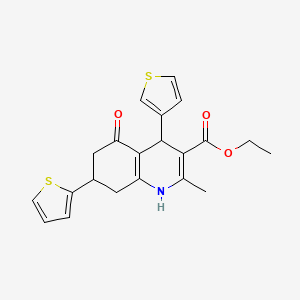 molecular formula C21H21NO3S2 B3958718 ethyl 2-methyl-5-oxo-7-(2-thienyl)-4-(3-thienyl)-1,4,5,6,7,8-hexahydro-3-quinolinecarboxylate 