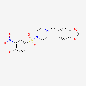 1-(1,3-benzodioxol-5-ylmethyl)-4-[(4-methoxy-3-nitrophenyl)sulfonyl]piperazine