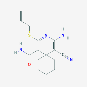 2-(allylthio)-4-amino-5-cyano-3-azaspiro[5.5]undeca-2,4-diene-1-carboxamide