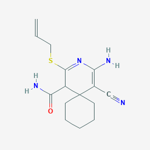 4-Amino-5-cyano-2-prop-2-enylsulfanyl-3-azaspiro[5.5]undeca-2,4-diene-1-carboxamide