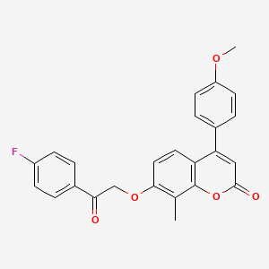 molecular formula C25H19FO5 B3958740 7-[2-(4-fluorophenyl)-2-oxoethoxy]-4-(4-methoxyphenyl)-8-methyl-2H-chromen-2-one 
