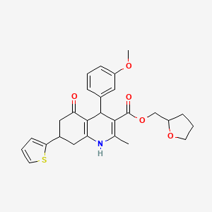 (OXOLAN-2-YL)METHYL 4-(3-METHOXYPHENYL)-2-METHYL-5-OXO-7-(THIOPHEN-2-YL)-1,4,5,6,7,8-HEXAHYDROQUINOLINE-3-CARBOXYLATE