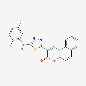 molecular formula C22H14FN3O2S B3958745 2-{5-[(5-fluoro-2-methylphenyl)amino]-1,3,4-thiadiazol-2-yl}-3H-benzo[f]chromen-3-one 