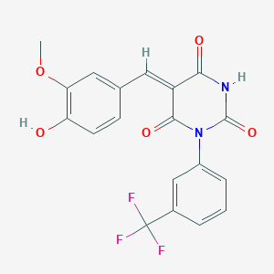 (5Z)-5-[(4-hydroxy-3-methoxyphenyl)methylidene]-1-[3-(trifluoromethyl)phenyl]-1,3-diazinane-2,4,6-trione