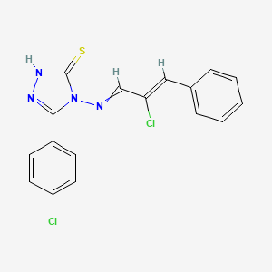 molecular formula C17H12Cl2N4S B3958754 5-(4-chlorophenyl)-4-[(2-chloro-3-phenyl-2-propen-1-ylidene)amino]-4H-1,2,4-triazole-3-thiol 