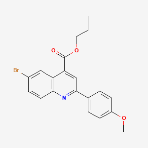 molecular formula C20H18BrNO3 B3958766 propyl 6-bromo-2-(4-methoxyphenyl)-4-quinolinecarboxylate CAS No. 355432-93-8