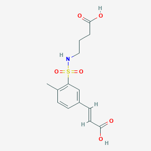 molecular formula C14H17NO6S B3958774 3-(3-{[(3-carboxypropyl)amino]sulfonyl}-4-methylphenyl)acrylic acid 