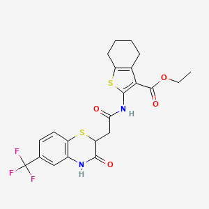 ethyl 2-{2-[3-oxo-6-(trifluoromethyl)-3,4-dihydro-2H-1,4-benzothiazin-2-yl]acetamido}-4,5,6,7-tetrahydro-1-benzothiophene-3-carboxylate