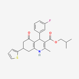 isobutyl 4-(3-fluorophenyl)-2-methyl-5-oxo-7-(2-thienyl)-1,4,5,6,7,8-hexahydro-3-quinolinecarboxylate