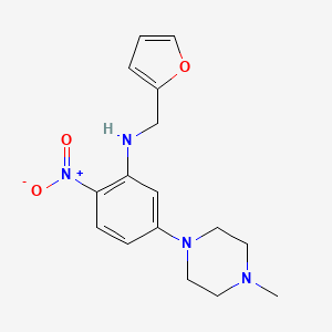 molecular formula C16H20N4O3 B3958794 (2-furylmethyl)[5-(4-methyl-1-piperazinyl)-2-nitrophenyl]amine 