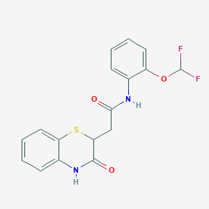 molecular formula C17H14F2N2O3S B3958796 N-[2-(difluoromethoxy)phenyl]-2-(3-oxo-3,4-dihydro-2H-1,4-benzothiazin-2-yl)acetamide 